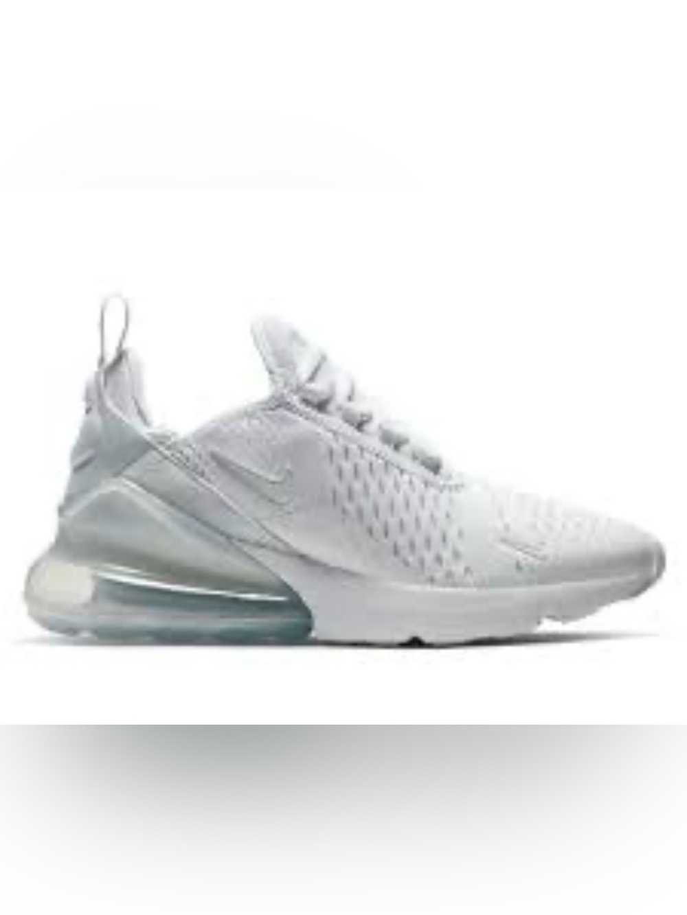 Nike Women's Air Max 270 Sneakers - White with Translucent Sole 5.5